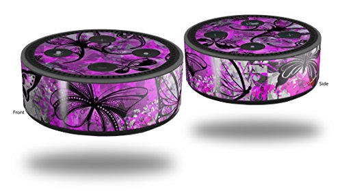 Skin Wrap Decal Set 2 Pack for Amazon Echo Dot 2 - Butterfly Graffiti (2nd Generation ONLY - Echo NOT Included)