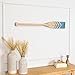 Stratton Home Decor Nautical Chevron Oar Wall Decor | Handcrafted Wood Decorative Oar with Light Blue Stripes | Mountable Wooden Oar Wall Ornament to Elevate Any Room | 8.00”x1.75”x60.00”