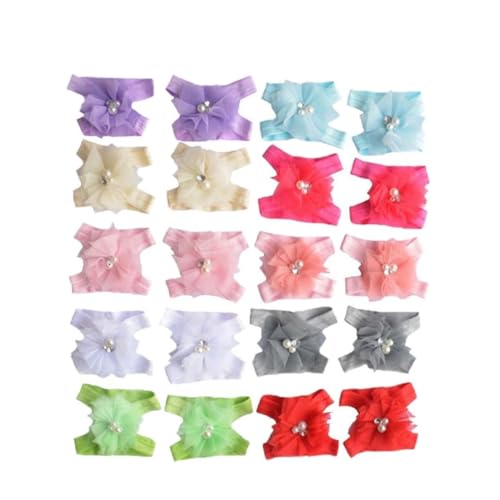 10pairs Girl's Chiffon Barefoot Sandals with Flower Design for Boy Girl Soft Comfortable Foot Flowers for Summer Outfits