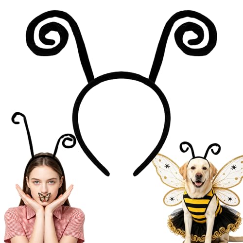 Butterfly Antenna Headband Ladybug Antennae Headbands Lady Bug Bee Costume Hair Band for Men Women Halloween Cosplay Themed Party Dress Up Accessory Black