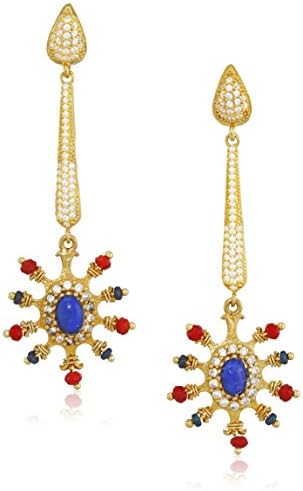 Azaara Florentine Delicate Lapis Drop Earrings
