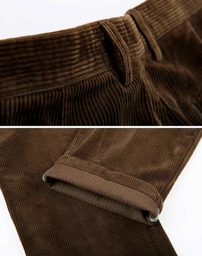 Kinghua Men's Corduroy Pants Casual Loose Fit Straight Leg Wide Wale Corduroy Pants3