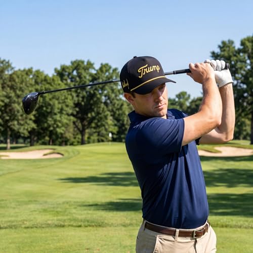 Image of Curves & Clubs Trump Golf Hats - One Size Adjustable Men's Hat - Breathable & Durable Trump Rope Hat - Perfect Golf Gift
