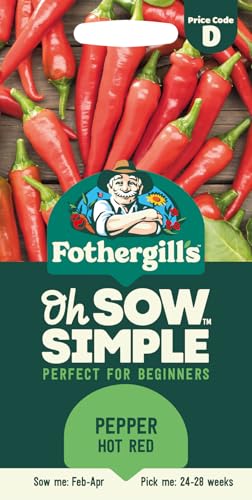 Fothergills Oh Sow Simple Pepper Hot Red Vegetable Seeds Sow: FebApr