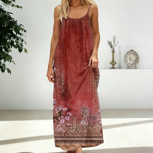 Image of HTHLVMD Backless Cami Dress Summer Dresses for Women 2026 Spaghetti Strap Dresses Womens Solid Color Backless Cami Dress