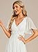 Ever-Pretty Women's Chiffon V-Neck Mother of Bride Dresses A-Line Ruched Short Sleeves Appliques Bridesmaid Dress Formal Gown Cream US12