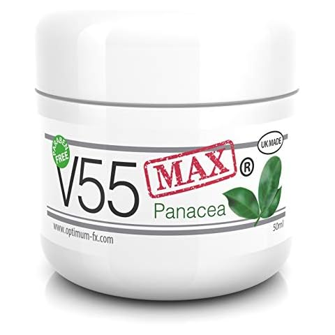 V55 MAX Panacea Natural Treatment Cream for Spots Blackheads Sebum Control Milia Blemishes Oily and Problem Skin - Antibacterial Retinol Like Effects -Suitable and Safe for those Prone to Acne - 50g Cover
