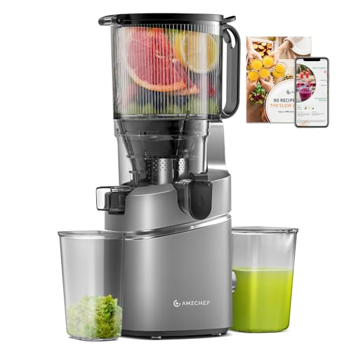AMZCHEF Juicer Machines, 5.8" Extra Self-Feeding Cold Press Juicer for