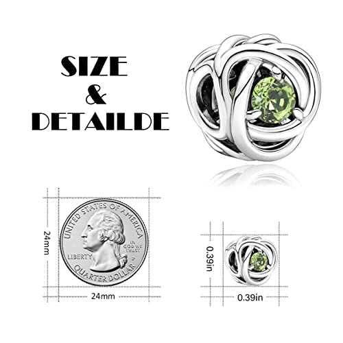 Image of VALGACLS Birthstone Charms 925 Sterling Silver Birthstone Charms