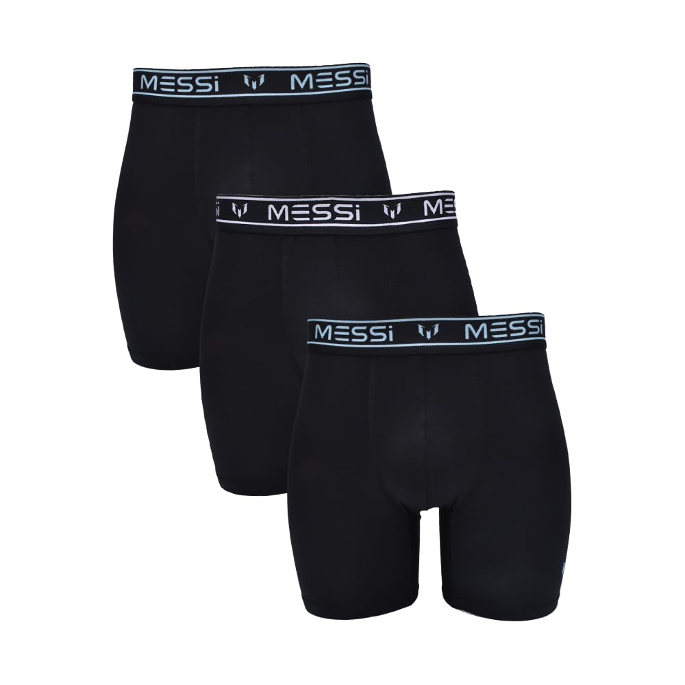 Messi Men's Blue Standard 3Pk Stretch Boxer Briefs,