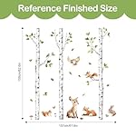 Tanlaby Large Birch Tree Forest Animals Wall Stickers Woodland White Trees Wall Decals Deer Fox Sticker Art Decor for Baby Nursery Boys Kids Toddler Bedroom Playroom Classroom - Image 5