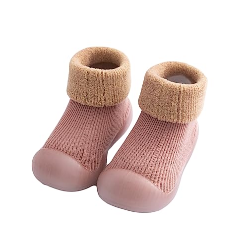 Letuwj Baby Slipper Soft Bottom Warm Socks Shoes Non-Slip Pink XX-Large