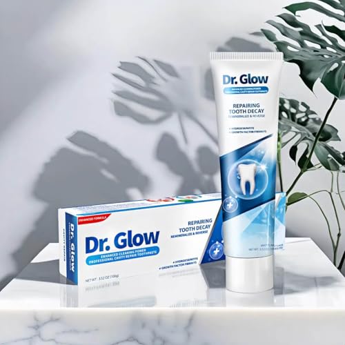 Dr. Glow Kariesreparatur Zahnpasta für Erwachsene, Remineralisierende Hydroxylapatit Zahncreme, Zahnpasta Ohne Fluorid Zahnpflege bei Karies, Zahnreinigung, Zahnfüllung & Zahnschmelzreparatur, 100g – Bild 8