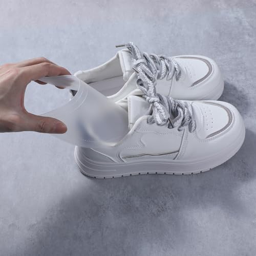 Gjinxi 12pcs Plastic Shoe Tree Stretcher Sneaker Form Insert Adjustable Boot Shaper Holder Bulk, Shoe Tree Inserts for Men Women, Shoe Shaper for Sneaker Leater Golf Mules Shoes &Boot - White - Thumbnail 4