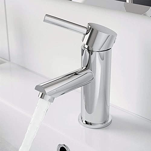 Architeckt® Malmo Bathroom Basin Sink Mixer Tap Modern Mono Round Single Lever Handle Faucet for Sinks, Chrome