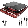CD Player tragbar,Tragbarer CD-Player mit Lautsprecher,Wiederaufladbar Discman CD Player für Auto und Kinder, Anti-Skip…
