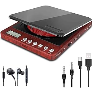CD Player tragbar,Tragbarer CD-Player mit Lautsprecher,Wiederaufladbar Discman CD Player für Auto und Kinder, Anti-Skip…