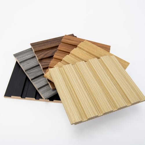 Image of Art3d Wood Slat Wall Panels, Fluted MDF, 6-Pack Sample