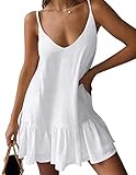 OLYCN Women Summer Spaghetti Strap Bathing Suit Cover Ups V Neck Sleeveless Swimsuit Coverups Casual
