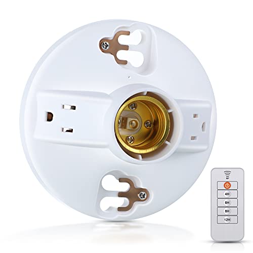 Amazon.com: Remote Control Light Bulb Fixture Socket with Timer, PBT ...