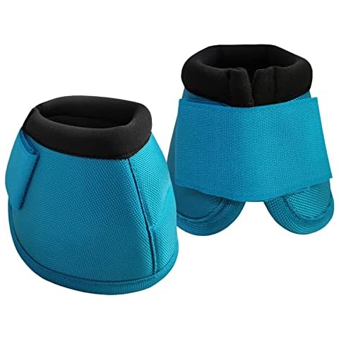 LEAFOREST 2520D Horse Bell Boots No-Turn Horse Bell Boots, Equine Ballistic Hoof Overreach Bell Boots Pacific Blue M Cover