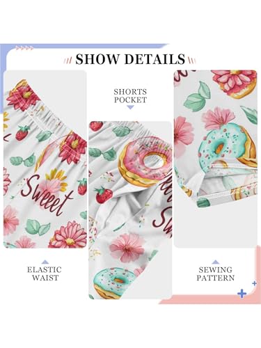 ZZKKO Strawberry Donuts Desserts Boys Pants for Kids Jogger Pants with Pockets S4