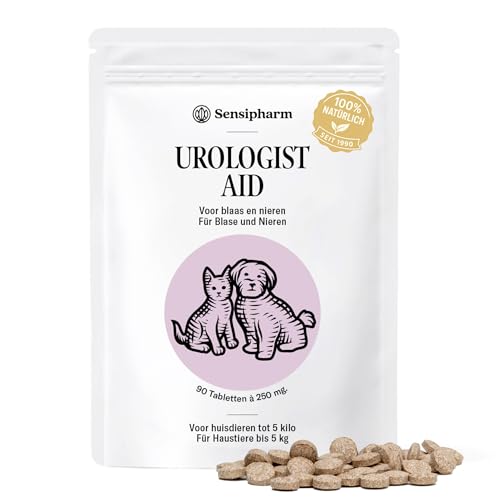 Urologist Aid 250 mg - Blasenformel bei Blasenentzündung & Blasengries für Katzen, kleine Hunde, Meerschweinchen & Kaninchen - pflanzliches Nahrungsergänzungsmittel für Blase & Harnwege - Sensipharm