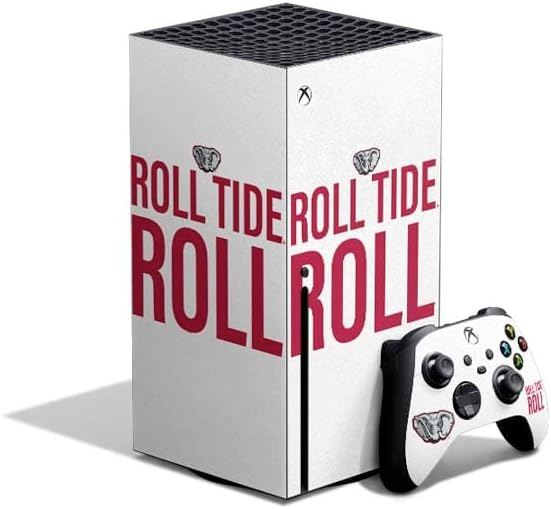 Vista 21 de Skinit Decal Gaming Skin Compatible with Xbox Series X Bundle - Officially Licensed University of Alabama Roll Tide Roll Design