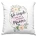 Cuscino Angeli Senza Ali Si Chiamano Mamma, Idea regalo Mamma Speciale, Regalo Festa della Mamma, Arredamento Casa, Arredo Divano Letto - con Imbottitura (40_x_40_cm, Bianco)