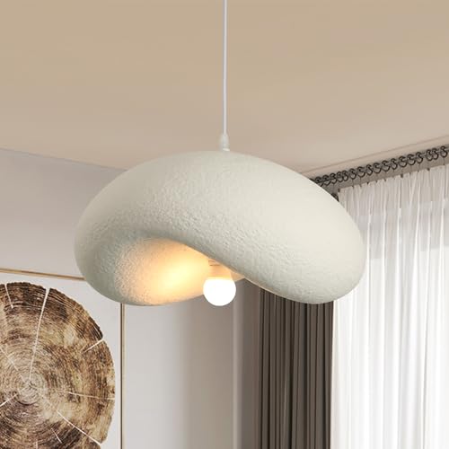 HvKvHvY Lustre Moderne En Forme De Nuage, Style Japonais Wabi-Sabi, Suspension Blanche E27, Abat-Jour En Forme De Chapeau, Pour Salle à Manger, Cuisine, îLot...