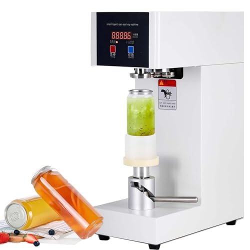 zhenmaster High-Speed Can Sealing Machine 180W – Semi-Auto Electric Seamer – Leakproof Seals for 5.5cm Cans – Best for Cafés, Food Trucks, Bars(White)
