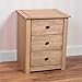 Produktbild Home Discount Nachttisch, Kiefer massiv, Kommode mit 3 Schubladen, Schlafzimmer-Möbel gewachst