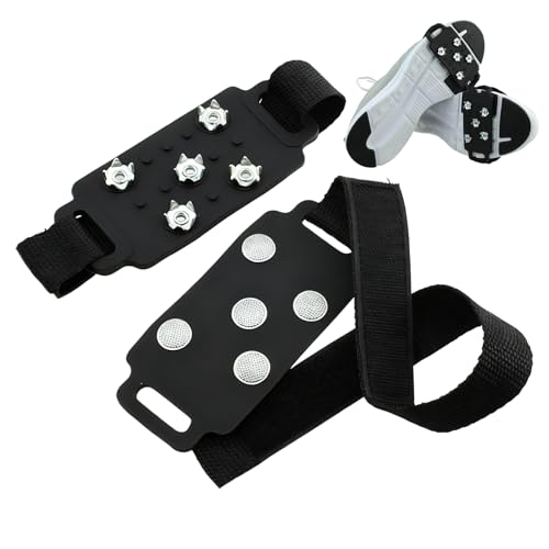 Crampones De Nieve | Crampones Ajustables con Agarre Y Puntas,Puntas De Acero Inoxidable Cubrezapatos De Seguridad,para Senderismo Montañismo Caminar Correr Jardinería Al Aire Fría Mujeres
