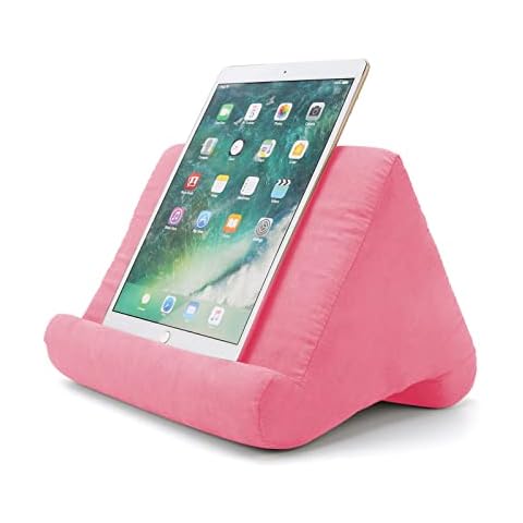 Petyoung Tablet Pillow Stand, Multi-angle Lap-mounted Soft Stand for Tablet, Book and e-reader, Magazines, Smartphones, Universal Lazy Holder with Large Mesh Pockets Cover