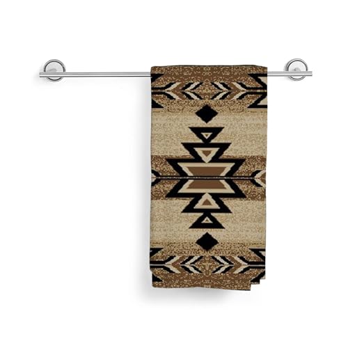 DAFENA Western Kitchen Towels 16x24 Inch Brown Black Boho Aztec Decor Dish Towels Rustic Beige Native Geometic American Decoration Hand Towels Absorbent Dish Cloths for Home Kitchen Dining Set of 2 — view 5