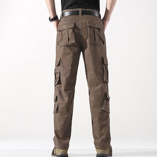 Men's Straight Leg Outdoor Casual Trousers with Multiple Pockets Loose Tactical Work Pants Cargo Pants Relaxed Fit2