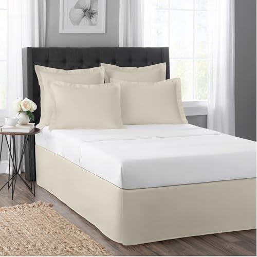 Today’s Home Classic Tailored Bed Skirt Dust Ruffle, Cotton Blend Design, 14" Drop Length, Queen, Buttercream Today’s Home Classic Tailored Bed Skirt Dust Ruffle, Cotton Blend Design, 14" Drop Length, Queen, Buttercream
