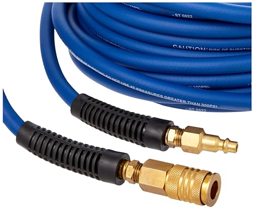 Estwing E1450PVCR 50' PVC/Rubber Hybrid Air Hose with Brass NPT Industrial Fitting and Universal Quick Connect Coupler - Image 2