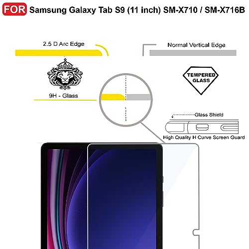 Image of CEDO Samsung Tab S9 (11 inch) Tempered Glass | Screen Protector Clear Tempered Glass for Samsung Galaxy Tab S9 (11 inch) SM-X710 / SM-X716B