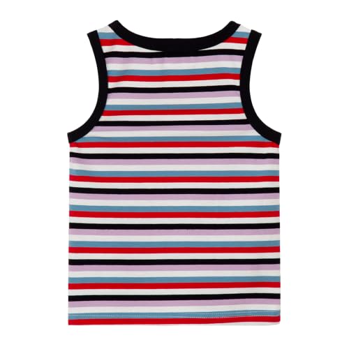 Image of Mud Kingdom Tank Tops for Little Boys Stripe Short Sleeve Crew Neck Cotton Summer Colorful Size 7-8