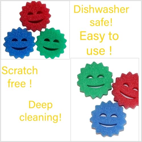Srub Shooting Star-Scratch-Free Multipurpose Dish Sponges for Kitchen, Bathroom + More - Household Cleaning Sponges Made with BPA-Free Polymer Foam (3 Count)