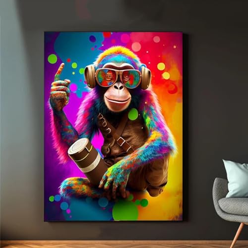 Affiche singe cool street art pour décorer un salon moderne
