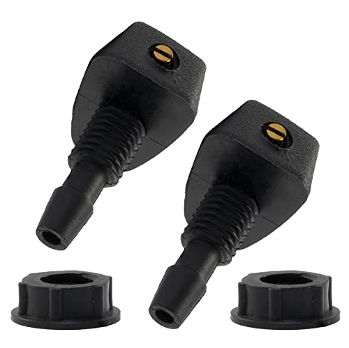 AERZETIX - C64595 - Lot de 2 Buses/gicleurs pulvérisateurs universelle d'essuie-glace - en plastique - couleur noir - pare-brise lave-glace lavage visibilité voiture vitre essuyage véhicule jet d'eau