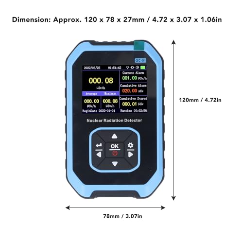 Dispositivo Detector de Radiação Contador Dosímetro Portátil Recarregável para Uso Industrial