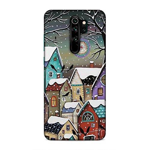 Image of Printed Mobile Back Hard Case Cover for Xiaomi Redmi Note 8 Pro | Snowfall, Houses, Animated, Home Sweet Home -2186