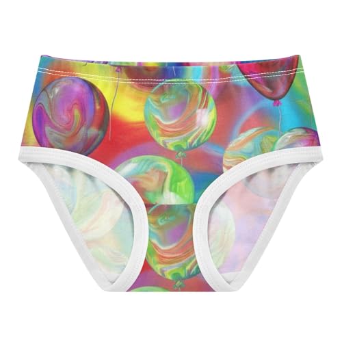 Fancy Girls Underwear Toddlers 2t Cotton Panties Little Girl Vibrant Balloons Colorful Rainbow Kids Briefs Undies