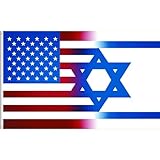 Lixure USA Israel Flag 4 x 6 FT, 120 x 180 cm Flag of American and Israeli, Polyester Banner for Outdoor, Vivid Color, Fade Proof, Durable, with 2 Brass Grommets