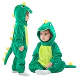 [LOLANTA] 恐竜 着ぐるみ 子供 ハロウィン 仮装 キッズ コスチューム ベビー ロンパース オーバーオール 男の子 女の子 エメラルドグリーン 110