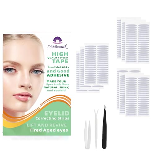 600Pcs ZMBeautk 3mm Invisible Double Eyelid Tape Instant Eye Lift Strips Double Eyelid Sticker - for Hooded, Droopy, Uneven, or Mono-eyelids Waterproof