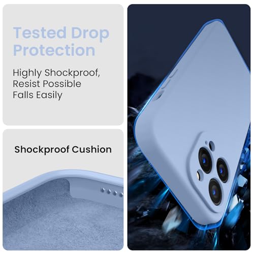 Image of FireNova Designed for iPhone 14 Pro Max Case, Silicone Upgraded [Camera Protection] Case, Soft Anti-Scratch Microfiber Lining Inside, 6.7 inch, Light Blue